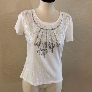 Zenergy by Chico’s White Embellished Women's Top sz Small